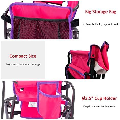 Kids pink folding outdoor camping chair — photo 5