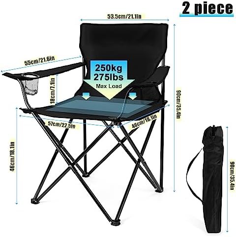 Black Folding Beach Chair Set of Two — photo 3