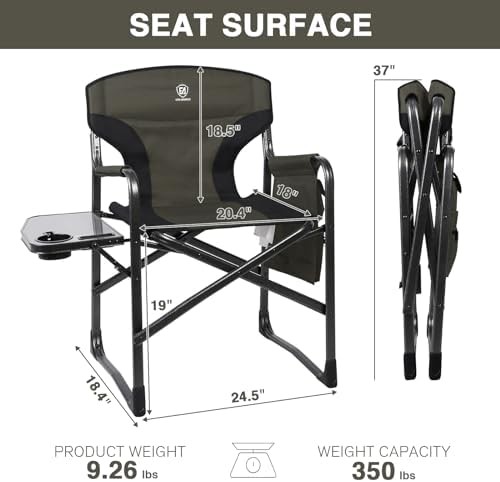 Lightweight aluminum director camping chair heavy duty — photo 3