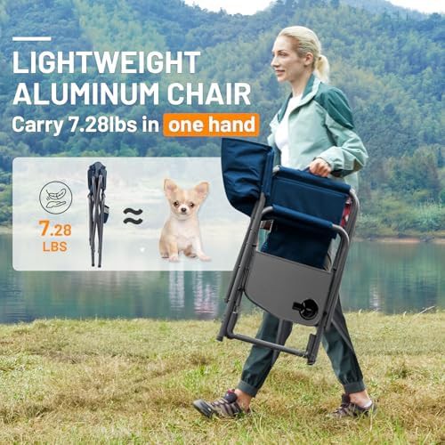 Aluminum oversized directors chair blue color — photo 4