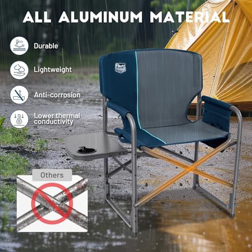 Aluminum oversized directors chair blue color — photo 5