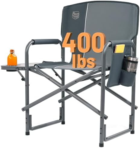 Aluminum oversized directors chair gray