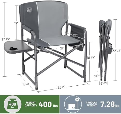 Aluminum oversized directors chair gray — photo 3