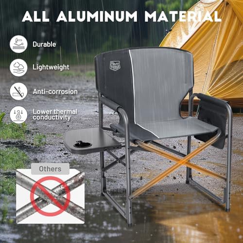Aluminum oversized directors chair gray — photo 5