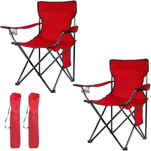 Two pack folding chairs red