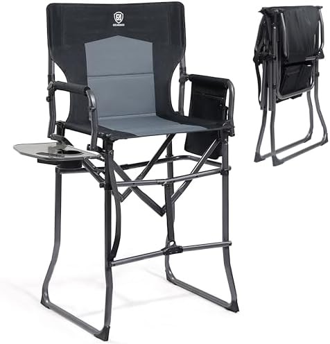 Tall camping directors chair with high seat
