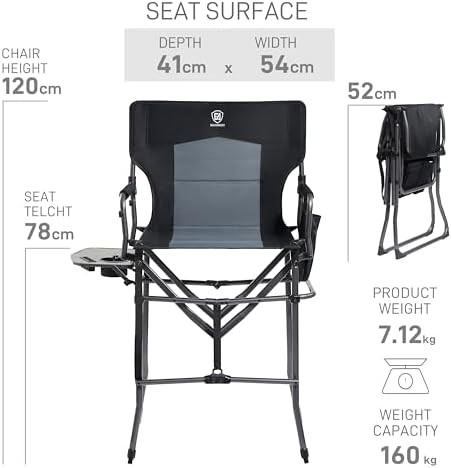 Tall camping directors chair with high seat — photo 3