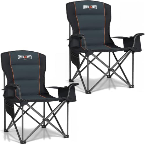 Two pack oversized padded camping chairs