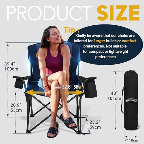 Two pack oversized padded camping chairs — photo 3