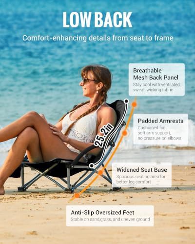 Low profile portable beach chairs two pack — photo 4