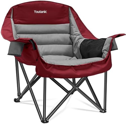 Oversized Folding Camping Chair in Black