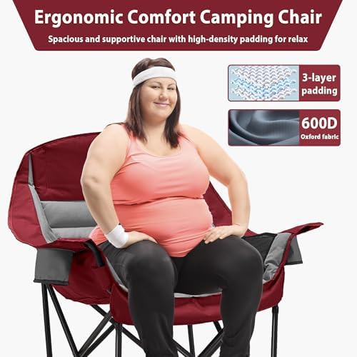 Oversized Folding Camping Chair in Black — photo 4
