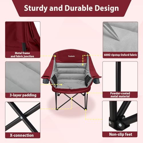 Oversized Folding Camping Chair in Black — photo 5
