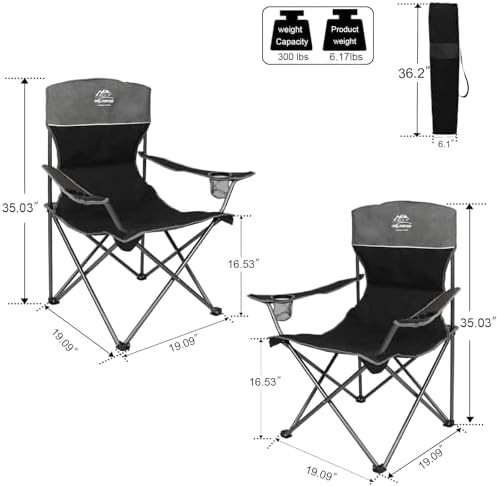 Oversized camping chair set with table black — photo 4