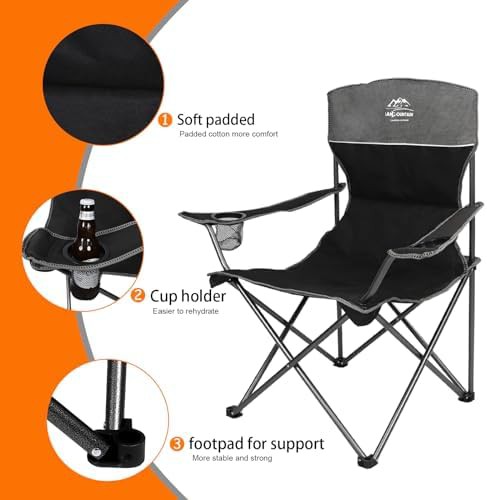 Oversized camping chair set with table black — photo 5
