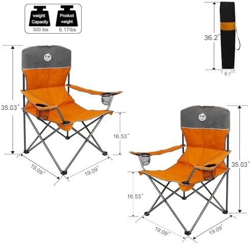 Orange folding conversation set with table — photo 3