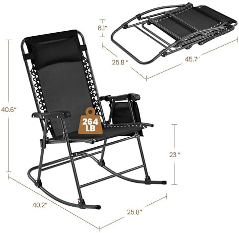 Patio Rocking Chair with Side Pocket — photo 3