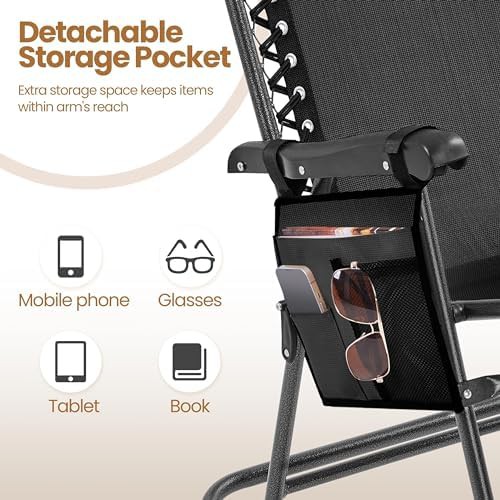Patio Rocking Chair with Side Pocket — photo 4