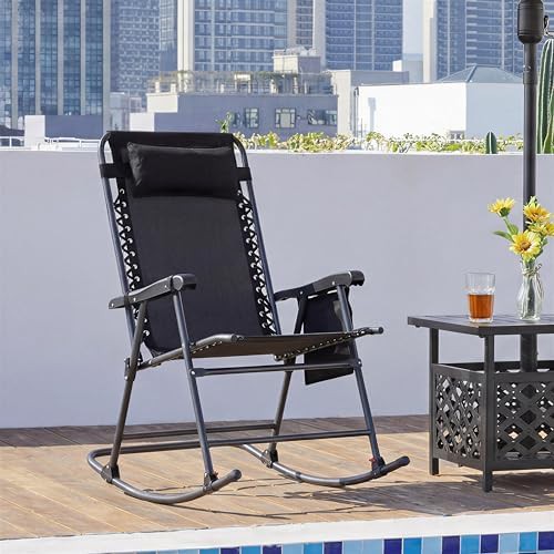 Patio Rocking Chair with Side Pocket — photo 5