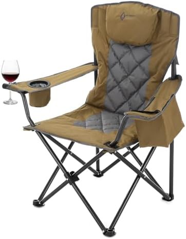 Portable deluxe folding camp quad chair