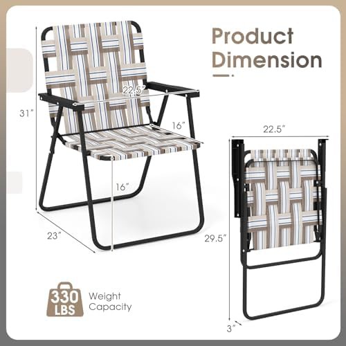 Khaki lightweight folding directors chair — photo 3
