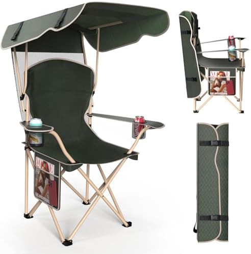Olive Green Canopy Portable Chair