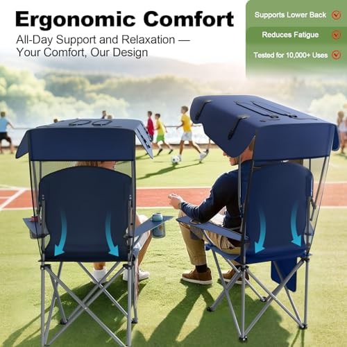 Navy Blue Folding Chair with Canopy — photo 4