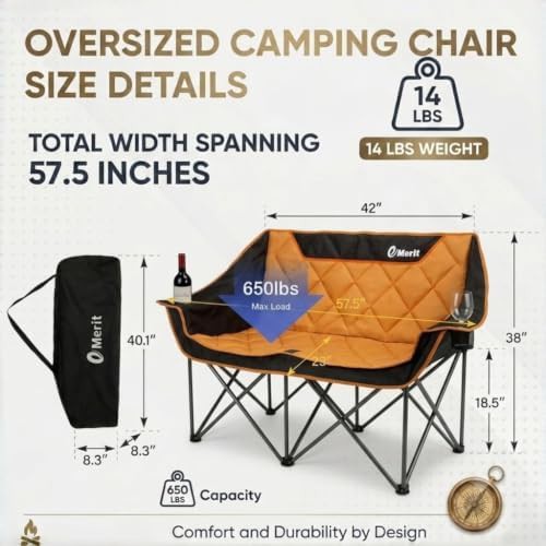 Oversized Double Camping Loveseat Couch — photo 3