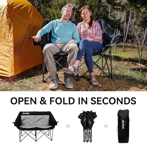 Black oversized double camping chair for adults — photo 4