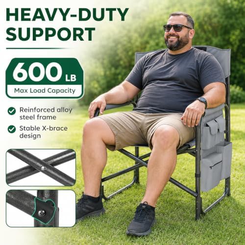 Colegence heavy duty steel frame director chair 600 lb — photo 3