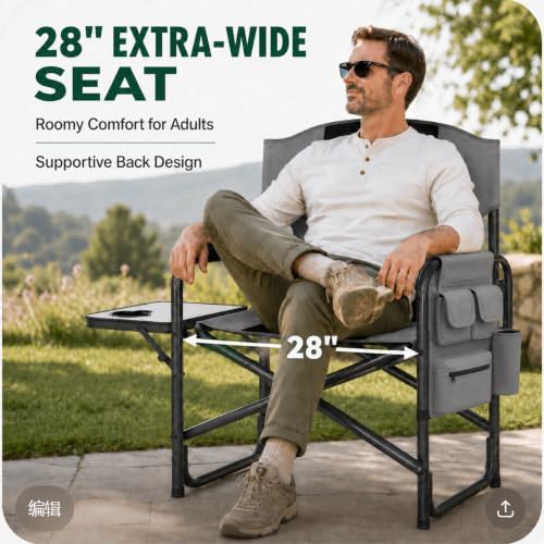 Colegence heavy duty steel frame director chair 600 lb — photo 5