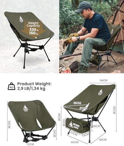 Folding backpacking chair for hiking and outdoor camping — photo 3