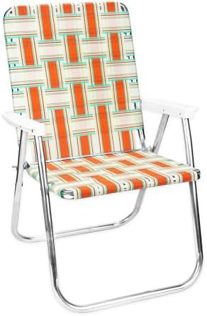 Surfside Blue Webbed Folding Patio Chair