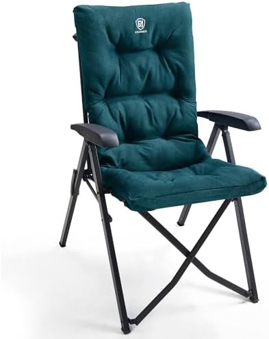 Green Padded Folding Camping Recliner