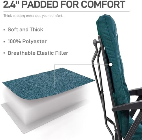 Green Padded Folding Camping Recliner — photo 4