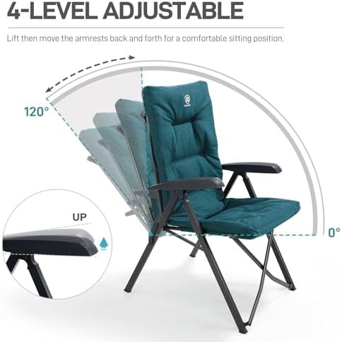 Green Padded Folding Camping Recliner — photo 5