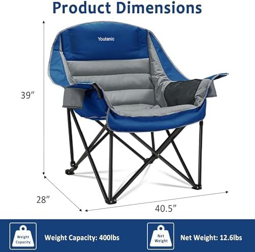 Oversized Padded Folding Camping Chair — photo 3
