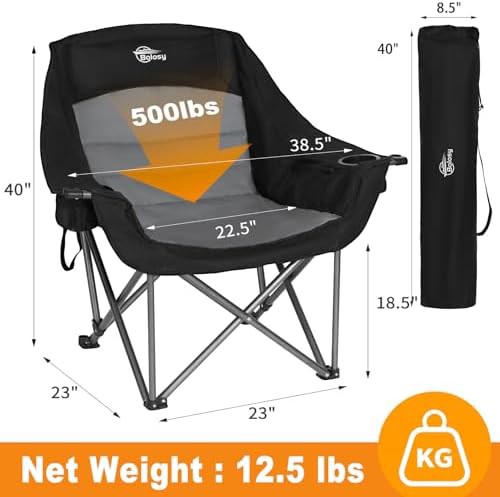 Padded 500 lbs XL heavy duty camping chair — photo 3