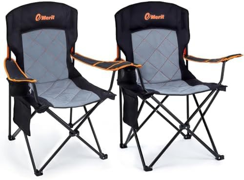 Padded Oversized Camping Chairs Two Pack