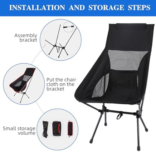Navy blue ultralight folding chair set — photo 5