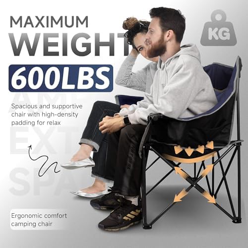 Padded Double Camping Chair in Blue — photo 4