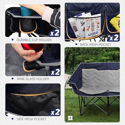 Padded Double Camping Chair in Blue — photo 5