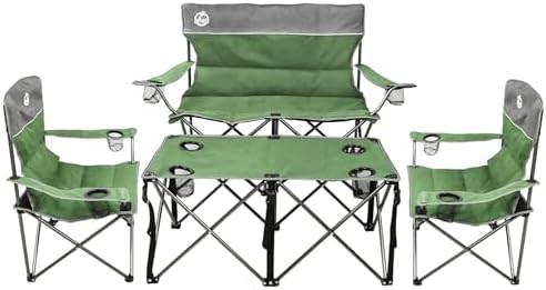 Green folding conversation set with table