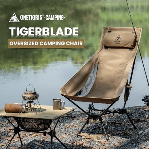 High back camping chair with integrated pillow design — photo 4