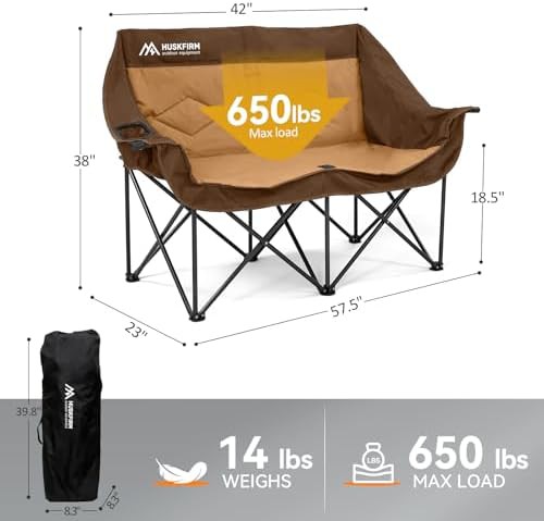 Brown oversized double camping chair for adults — photo 3