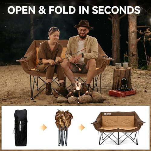 Brown oversized double camping chair for adults — photo 4