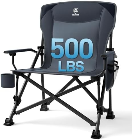 Grey oversized folding quad camping chair