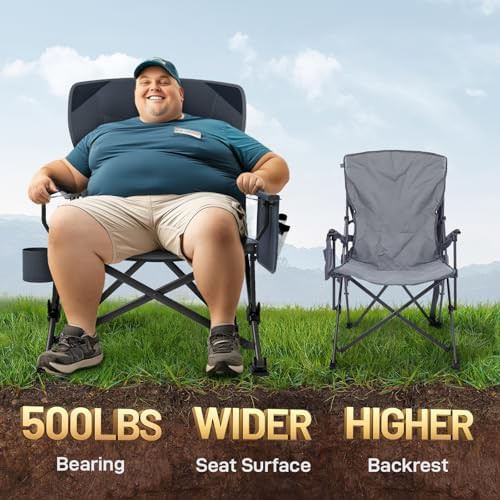 Grey oversized folding quad camping chair — photo 3