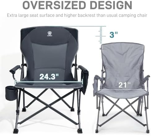 Grey oversized folding quad camping chair — photo 4