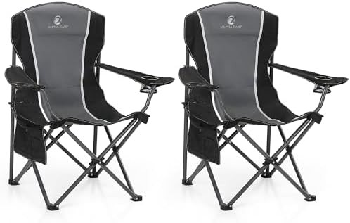 Padded Arm Camping Chair with Side Pocket